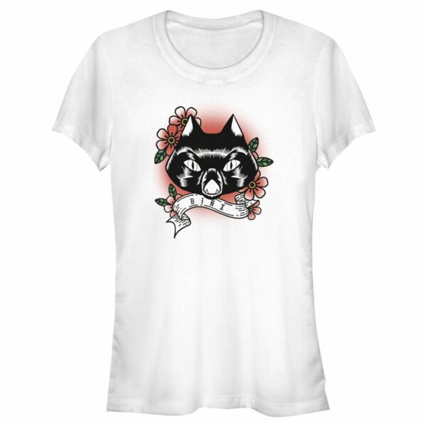 Junior’s Hocus Pocus Binx Flower Tattoo T-Shirt