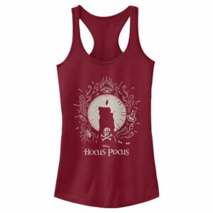 Junior’s Hocus Pocus Black Flame Candle Racerback Tank Top