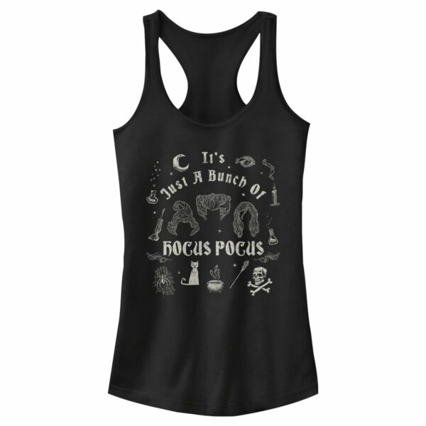 Junior’s Hocus Pocus It’s Just a Bunch of Hocus Pocus Icons Racerback Tank Top