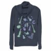 Junior’s Hocus Pocus Witchy Symbols Cowl Neck Sweatshirt