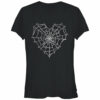 Junior’s Lost Gods Halloween Heart Spider Web T-Shirt