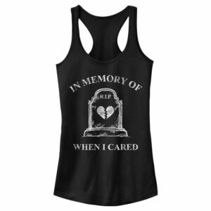 Junior’s Lost Gods Halloween In Memory of When I Cared Racerback Tank Top