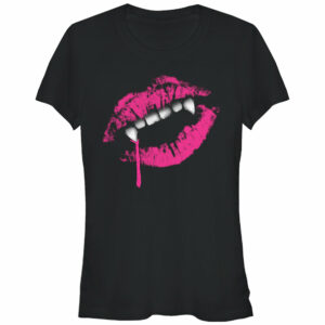 Junior’s Lost Gods Halloween Lipstick Vampire Fangs T-Shirt