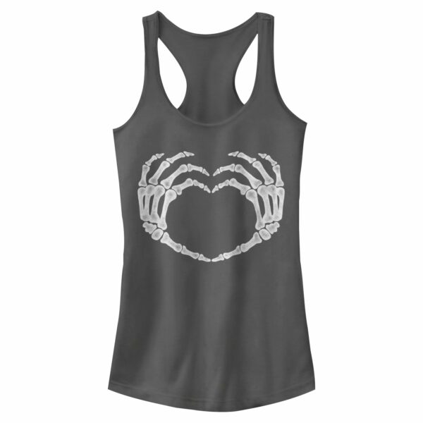 Junior’s Lost Gods Halloween Skeleton Heart Hands Racerback Tank Top