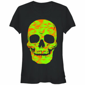 Junior’s Lost Gods Halloween Skull Bats in Flight Face T-Shirt