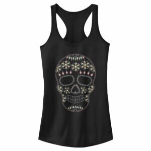 Junior’s Lost Gods Halloween Sugar Skull Racerback Tank Top