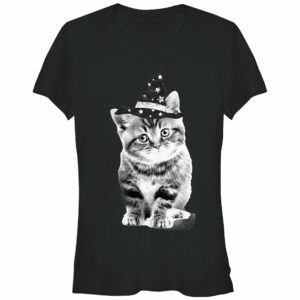 Junior’s Lost Gods Halloween Witch Kitten T-Shirt