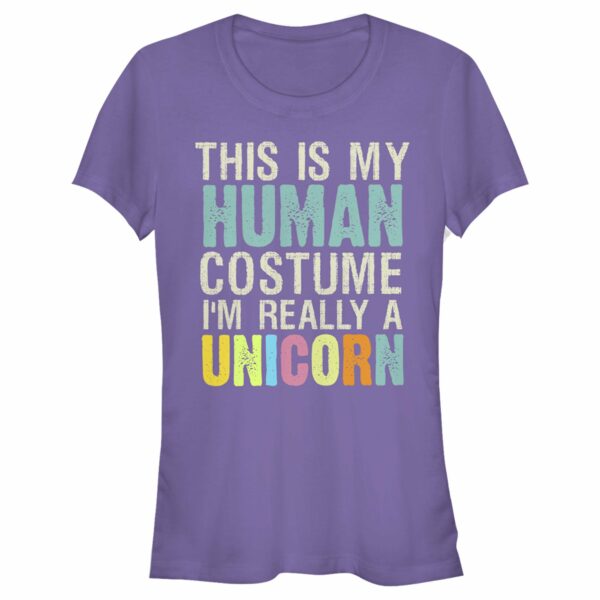 Junior’s Lost Gods Unicorn in Human Costume T-Shirt