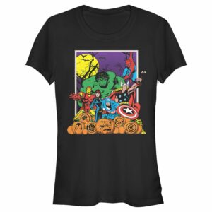 Junior’s Marvel Halloween Avengers Scene T-Shirt