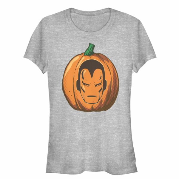 Junior’s Marvel Halloween Iron Man Pumpkin T-Shirt