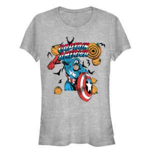 Junior’s Marvel Halloween Pumpkins Captain America T-Shirt