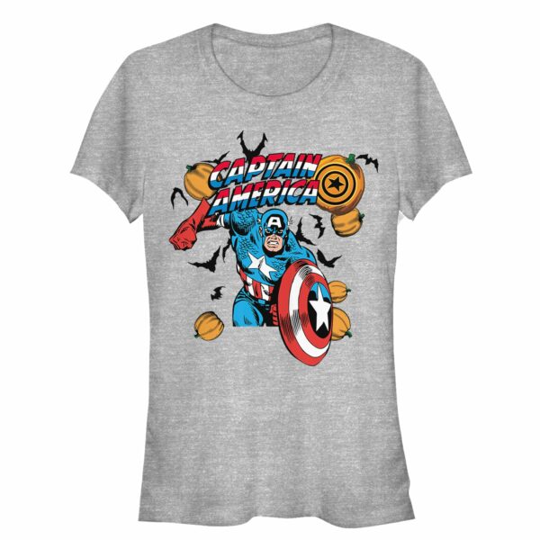 Junior’s Marvel Halloween Pumpkins Captain America T-Shirt