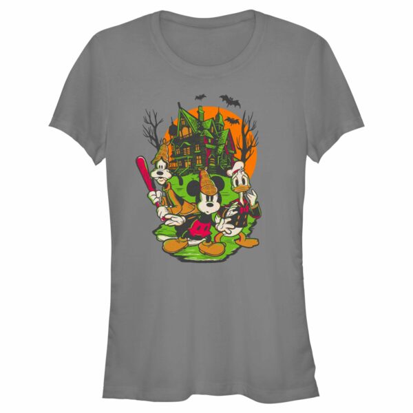 Junior’s Mickey & Friends Halloween Haunted House Crew T-Shirt