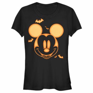 Junior’s Mickey & Friends Pumpkin Face T-Shirt