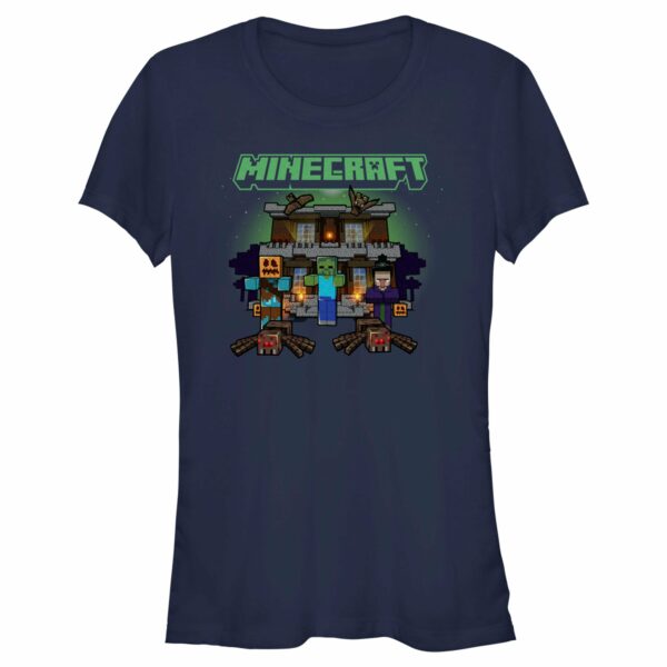 Junior’s Minecraft Halloween Creeper Haunted House T-Shirt