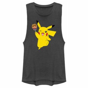 Junior’s Pokemon Halloween Pikachu Caramel Apple Festival Muscle Tee