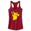 Junior’s Pokemon Halloween Pikachu Jack-O’-Lantern Caramel Apple Racerback Tank Top