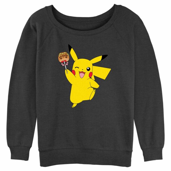 Junior’s Pokemon Halloween Pikachu Jack-O’-Lantern Caramel Apple Sweatshirt