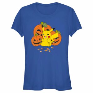 Junior’s Pokemon Halloween Pikachu Jack-O’-Lanterns T-Shirt