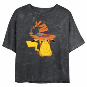 Junior’s Pokemon Halloween Pikachu Witch Hat T-Shirt