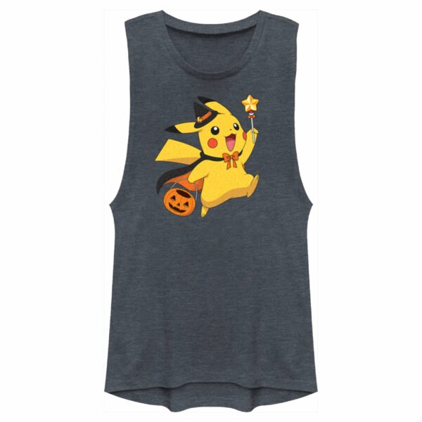 Junior’s Pokemon Halloween Pikachu Wizard Costume Festival Muscle Tee