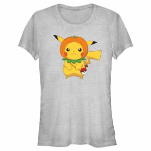 Junior’s Pokemon Halloween Pumpkin Pikachu T-Shirt