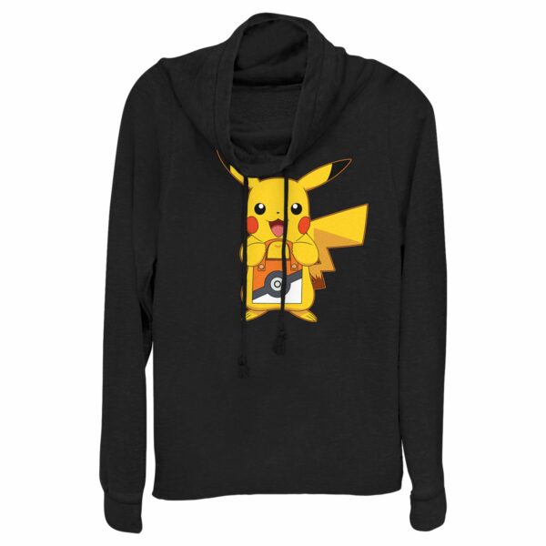 Junior’s Pokemon Halloween Trick or Treat Pikachu Cowl Neck Sweatshirt