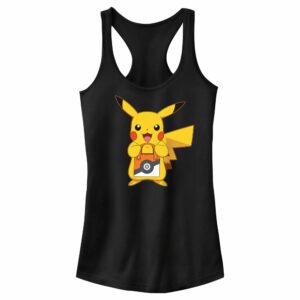 Junior’s Pokemon Halloween Trick or Treat Pikachu Racerback Tank Top