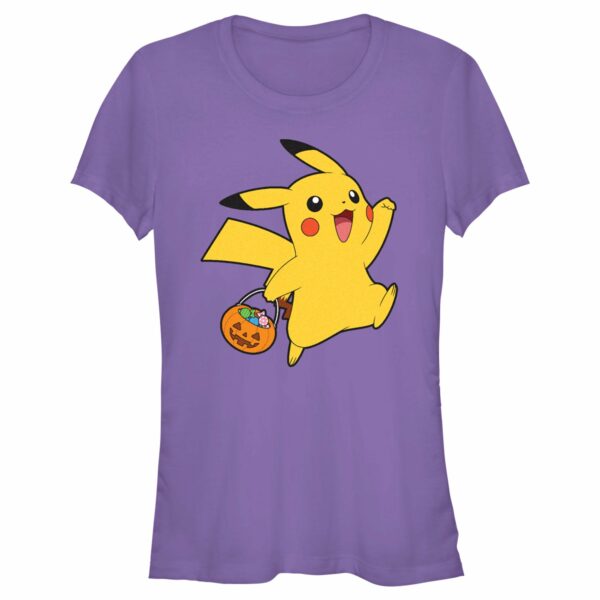 Junior’s Pokemon Halloween Trick-or-Treating Pikachu T-Shirt