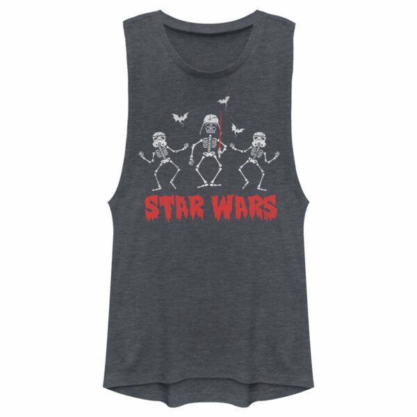 Junior’s Star Wars Halloween Vader Skeletons Festival Muscle Tee