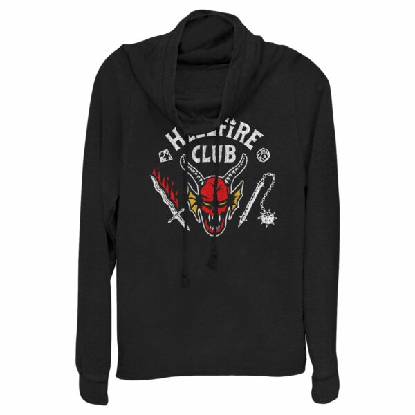 Junior’s Stranger Things Hellfire Club Costume Cowl Neck Sweatshirt