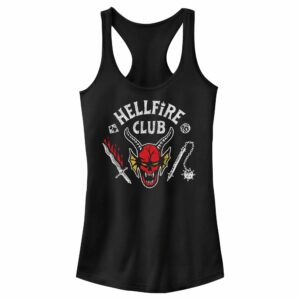 Junior’s Stranger Things Hellfire Club Costume Racerback Tank Top