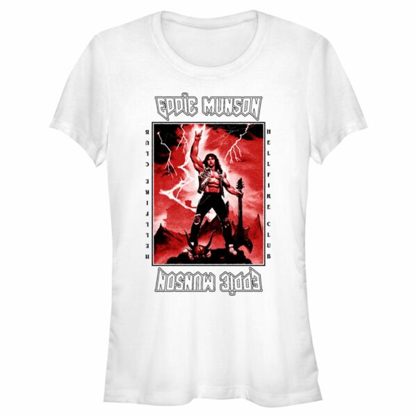 Junior’s Stranger Things White Hellfire Club Rockstar Eddie Munson T-Shirt