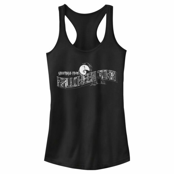 Junior’s The Nightmare Before Christmas Greetings from Halloween Town Racerback Tank Top