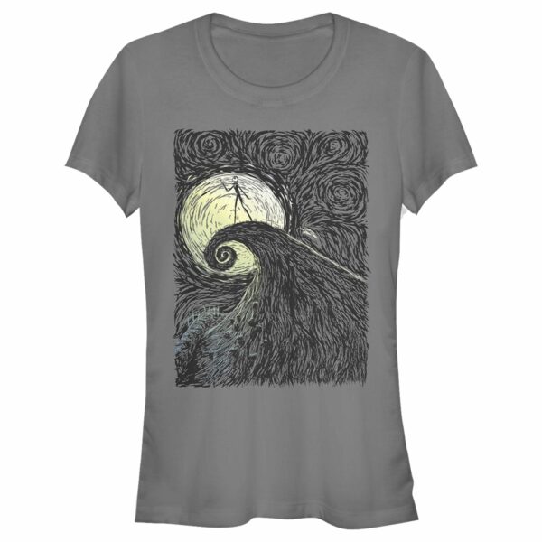 Junior’s The Nightmare Before Christmas Jack Skellington Spiral Hill Painting T-Shirt