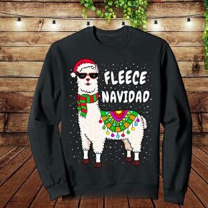 Llama Fleece Navidad Christmas Sweatshirt