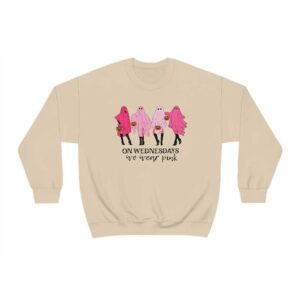 Mean Girls Ghost On Wednesday We Wear Pink Ghost Shirt & Sweatshirt