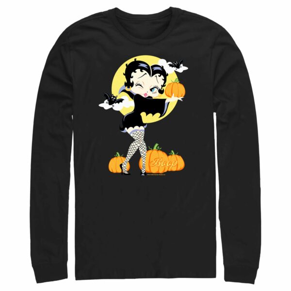 Men’s Betty Boop Halloween Pumpkins Long Sleeve Shirt