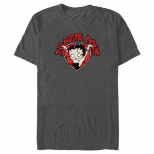 Men’s Betty Boop Halloween Zombie Love Heart T-Shirt