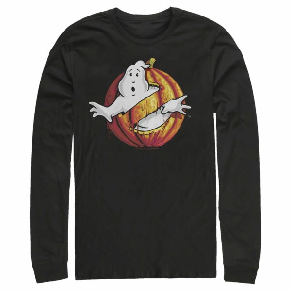 Men’s Ghostbusters Halloween Pumpkin Logo Long Sleeve Shirt