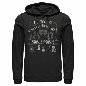 Men’s Hocus Pocus It’s Just a Bunch of Hocus Pocus Icons Pull Over Hoodie