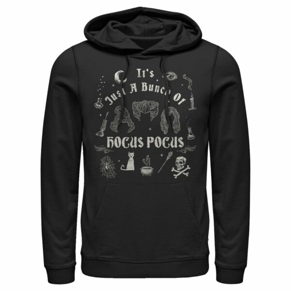 Men’s Hocus Pocus It’s Just a Bunch of Hocus Pocus Icons Pull Over Hoodie