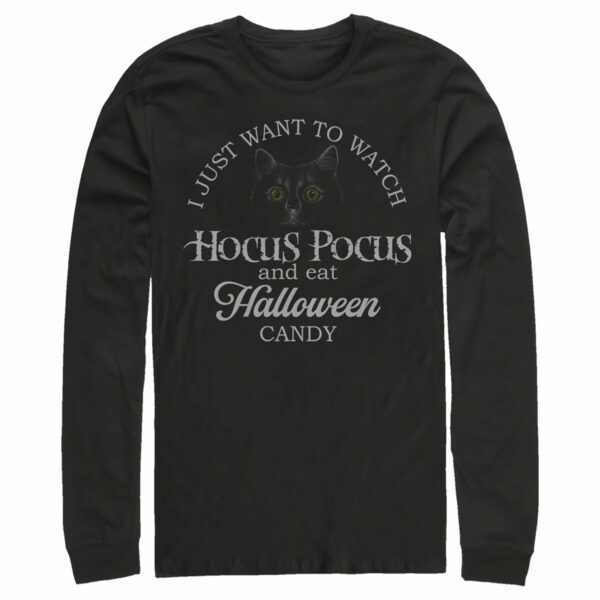 Men’s Hocus Pocus Just Want to Eat Halloween Candy Long Sleeve Shirt