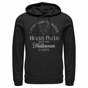 Men’s Hocus Pocus Just Want to Eat Halloween Candy Pull Over Hoodie