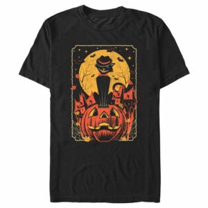 Men’s Lost Gods Halloween Retro Cat Scene T-Shirt