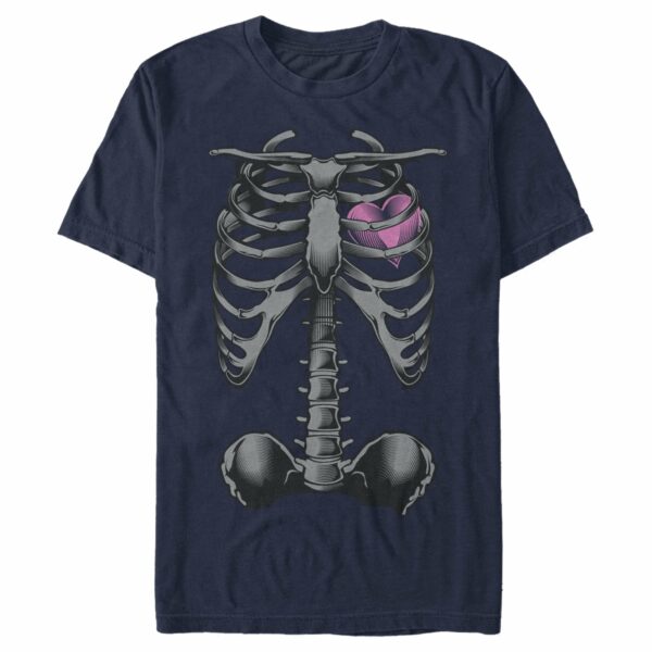 Men’s Lost Gods Halloween Skeleton Rib Cage Heart T-Shirt