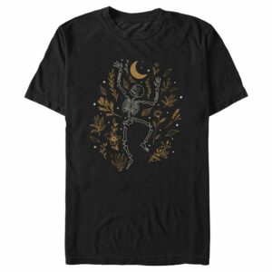 Men’s Lost Gods Halloween Skeleton and Fall Leaves T-Shirt