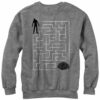 Men’s Lost Gods Halloween Zombie Brain Teaser Maze Sweatshirt