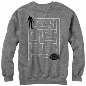 Men’s Lost Gods Halloween Zombie Brain Teaser Maze Sweatshirt