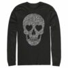 Men’s Lost Gods Lace Print Heart Skull Long Sleeve Shirt